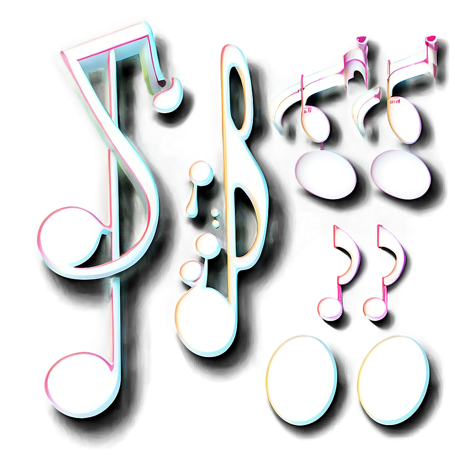 White Musical Notes Collection Png Anm