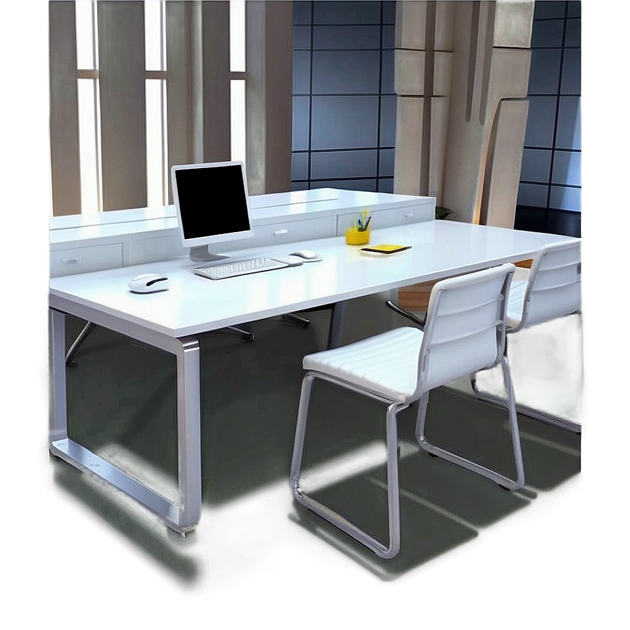 White Office Desk Png Sig