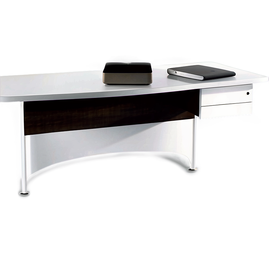 White Office Table Png 06122024