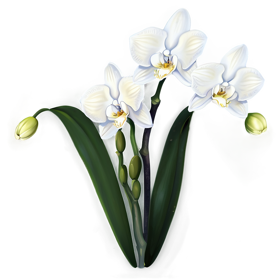 White Orchid PNG ahs PNG with transparent background