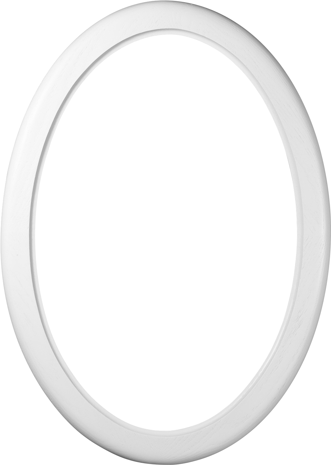 White Oval Frameon Plain Background