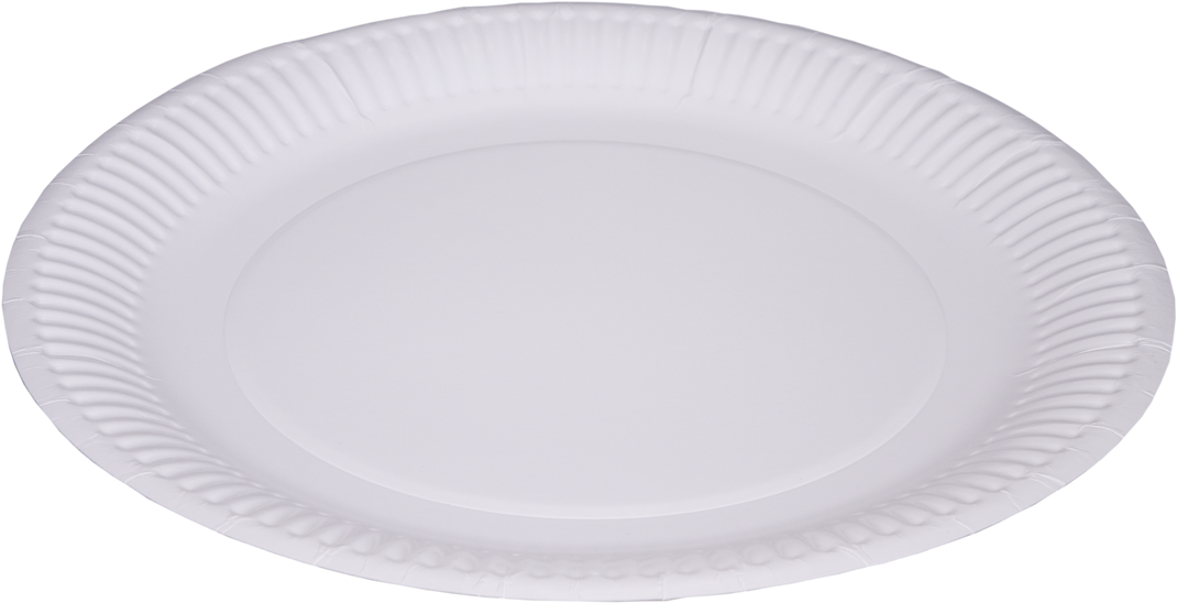 White Paper Plate Top View