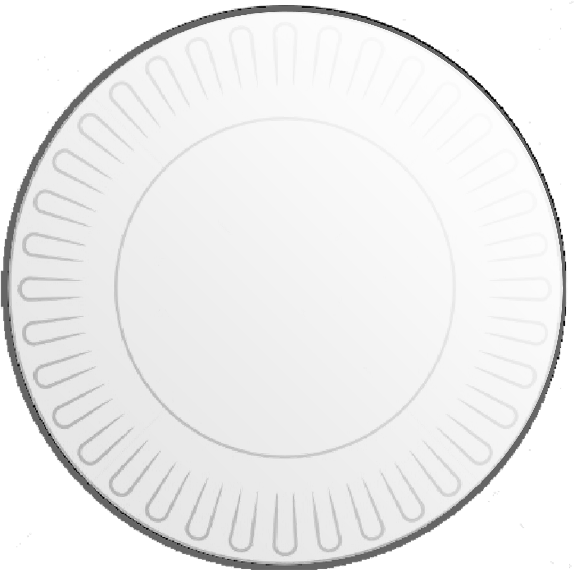 White Paper Plate Top View