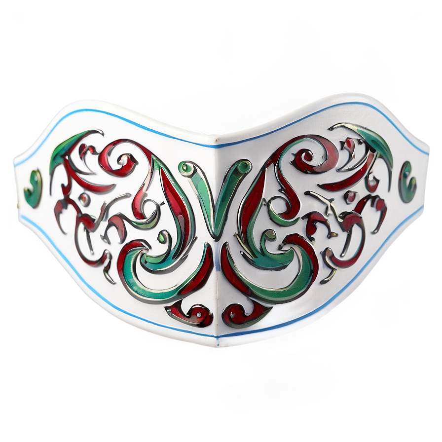 White Patterned Mask Png 06272024