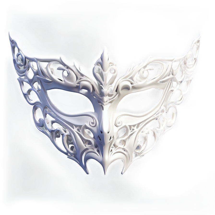 White Patterned Mask Png 55