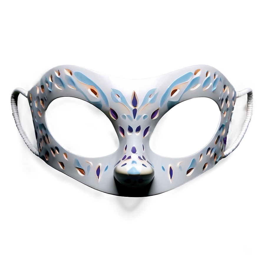 White Patterned Mask Png Jae41