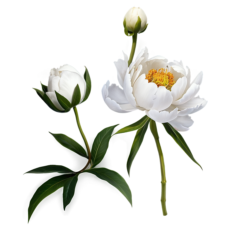 White Peony Flower Png Kfk58