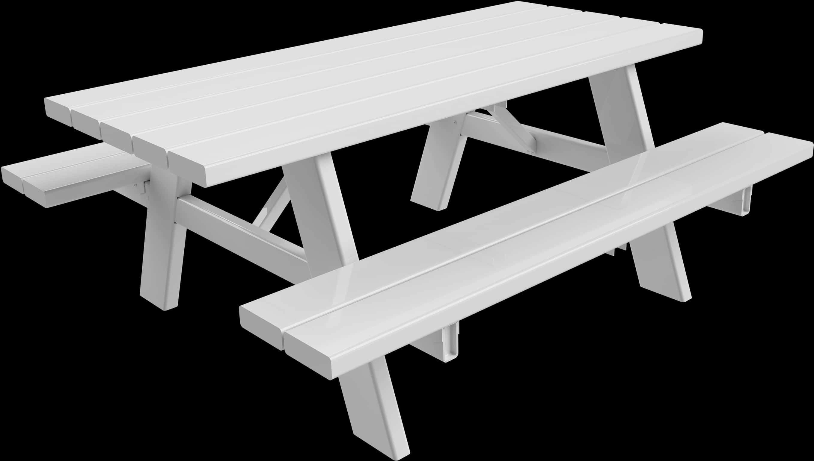 White Picnic Table3 D Render