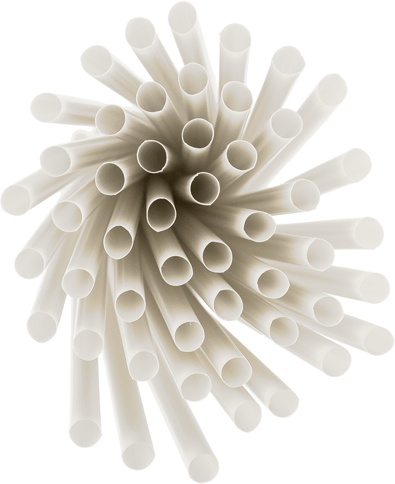 White plastic straws bundle PNG image with a transparent background, free high-resolution download
