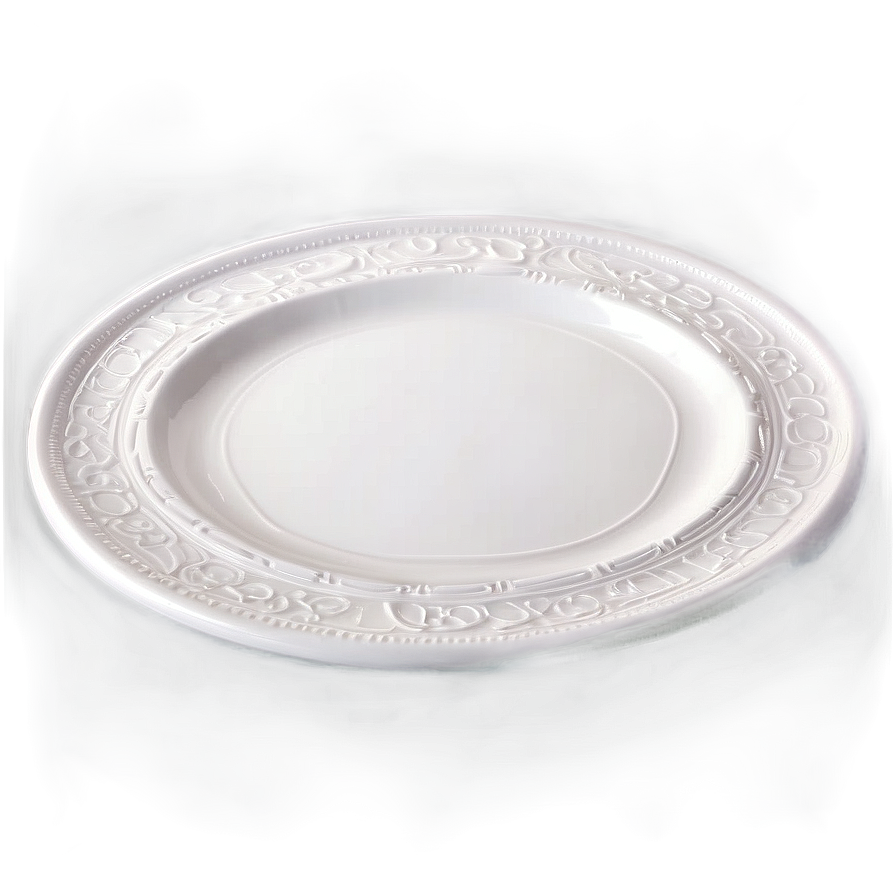 White Plate With Embossed Edge Png 06212024