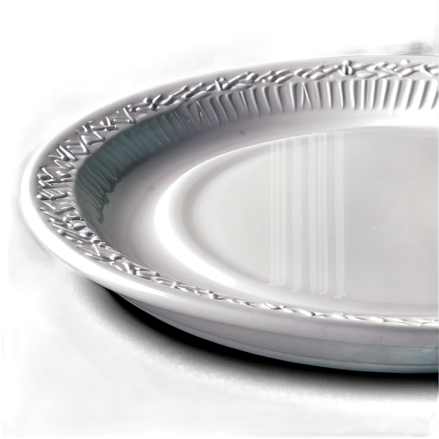 White Plate With Embossed Edge Png 58