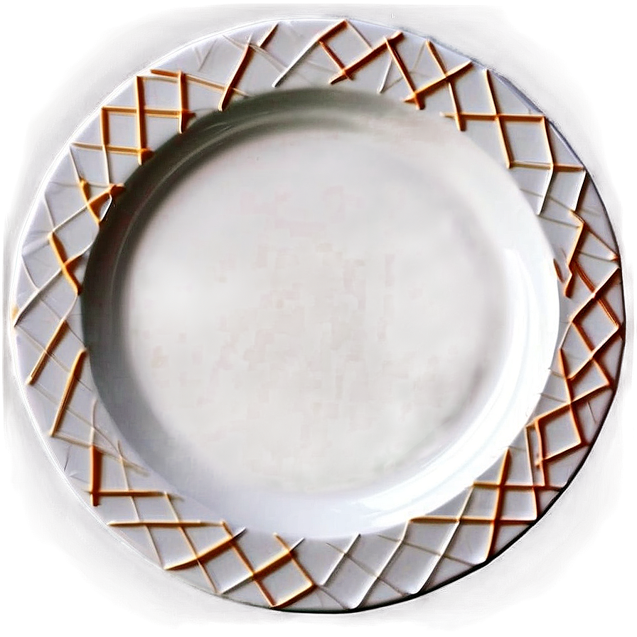 White Plate With Geometric Shapes Png Skv7