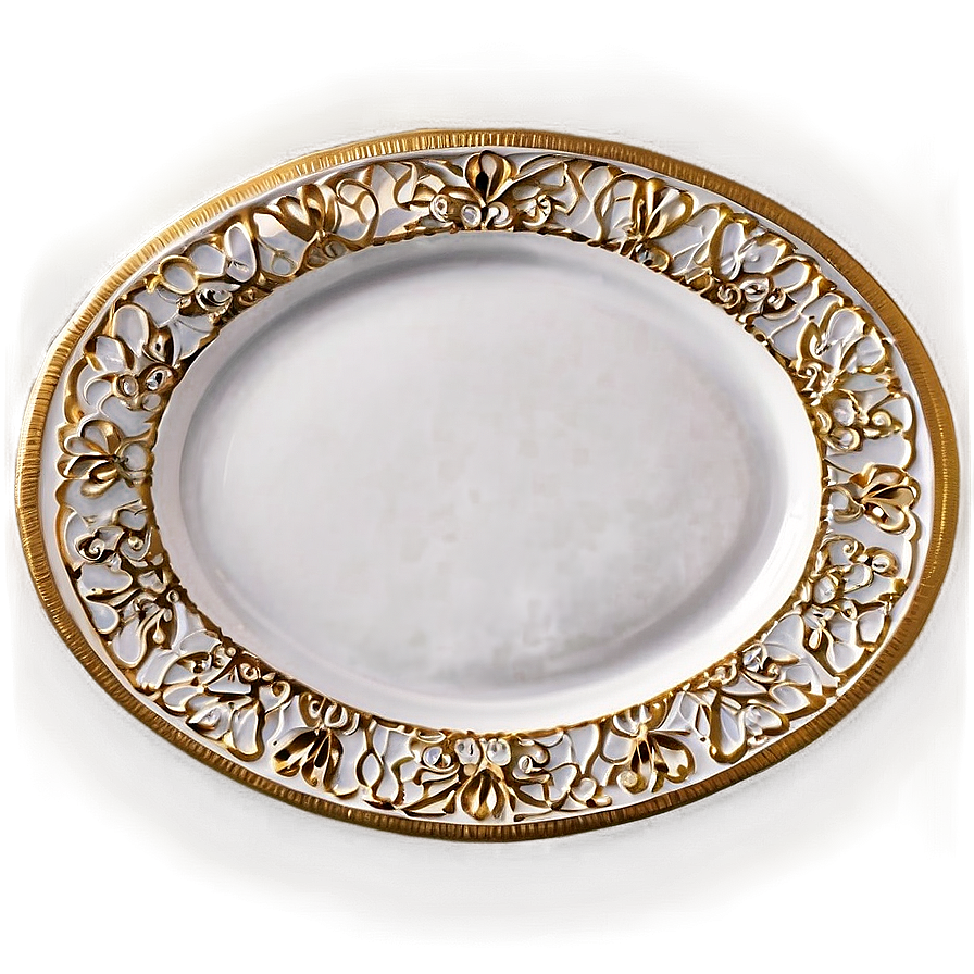 White Plate With Lace Detail Png 06212024