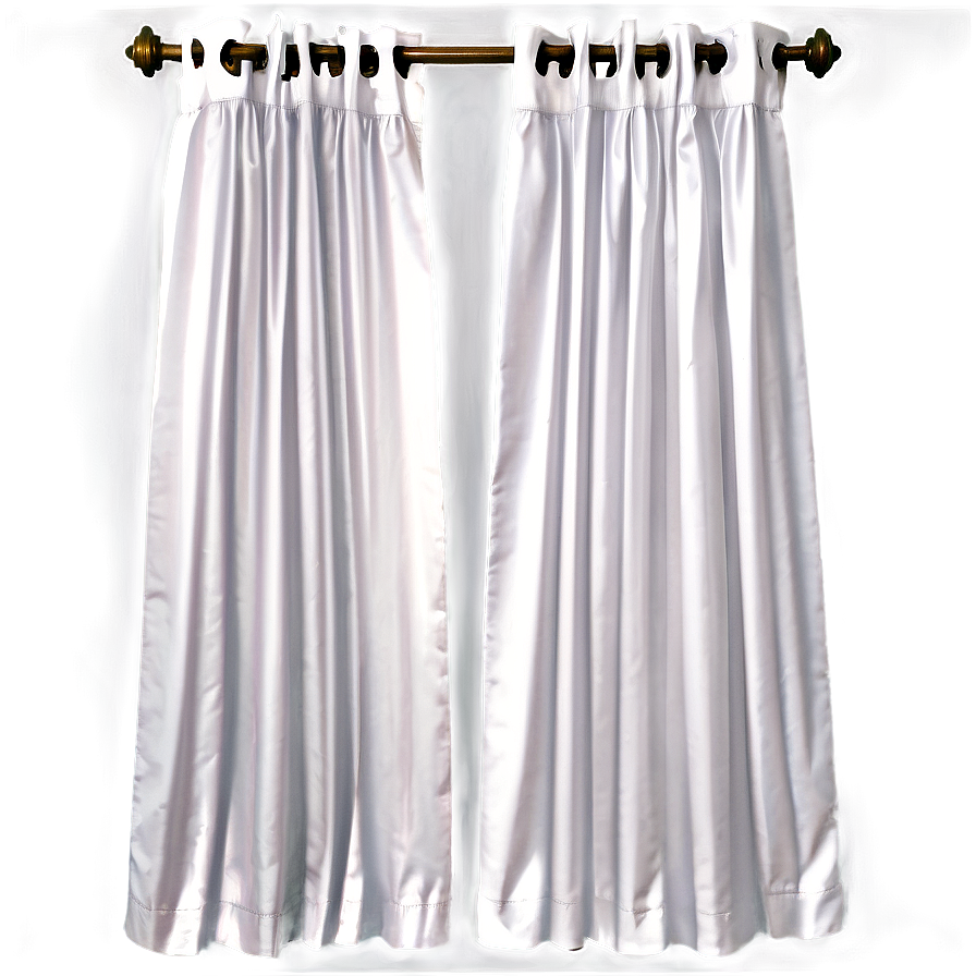 White Pleated Curtains Png Naf