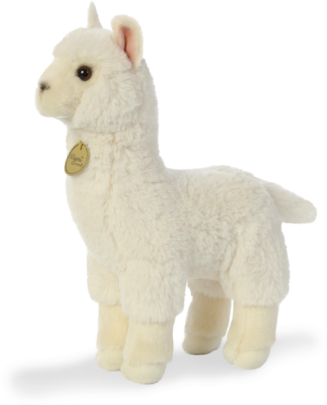 White Plush Alpaca Toy PNG image with a transparent background, free high-resolution download