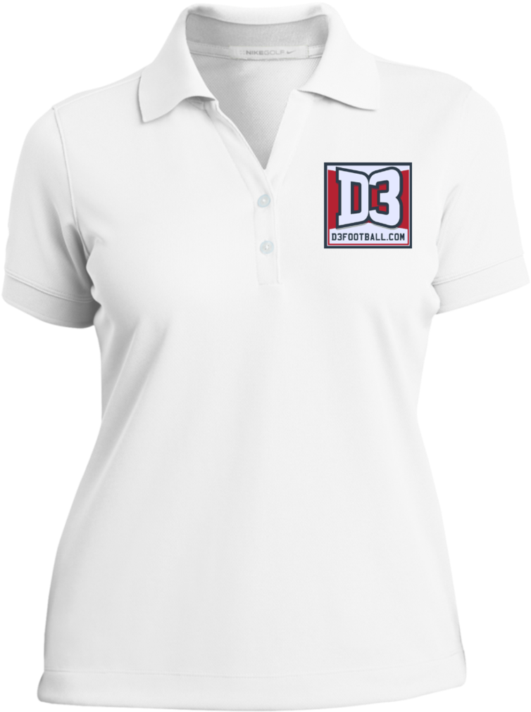 White Polo Shirt D3 Football Logo