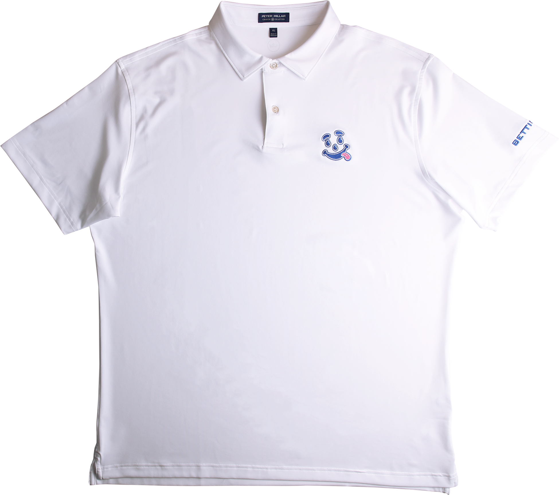 White Polo Shirt Embroidered Logo PNG with transparent background