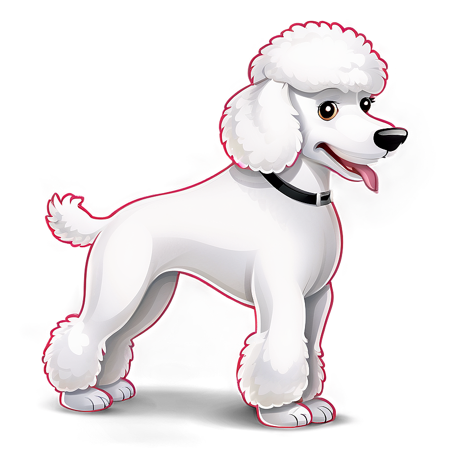 White Poodle Cartoon PNG 06112024 PNG with transparent background
