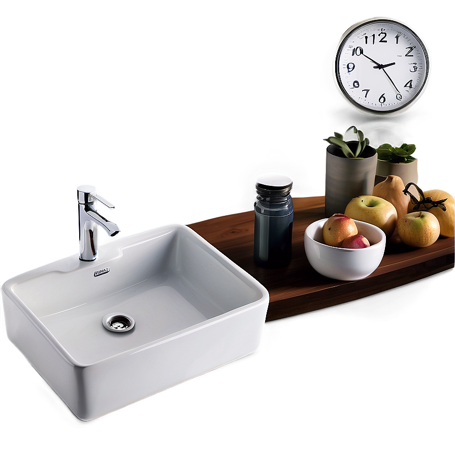 White Porcelain Kitchen Sink Png 47