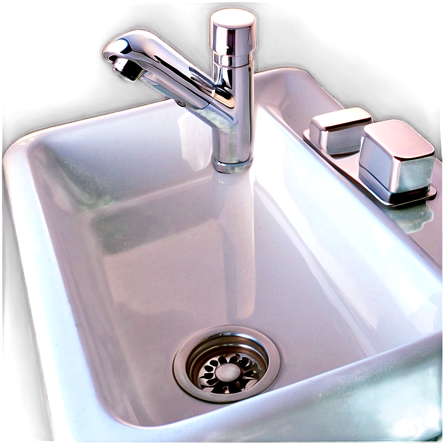 White Porcelain Kitchen Sink Png Jyn