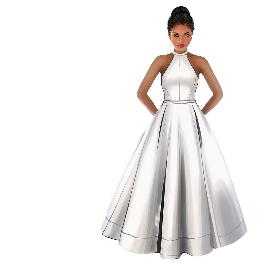 White Prom Dress Elegance Png 99