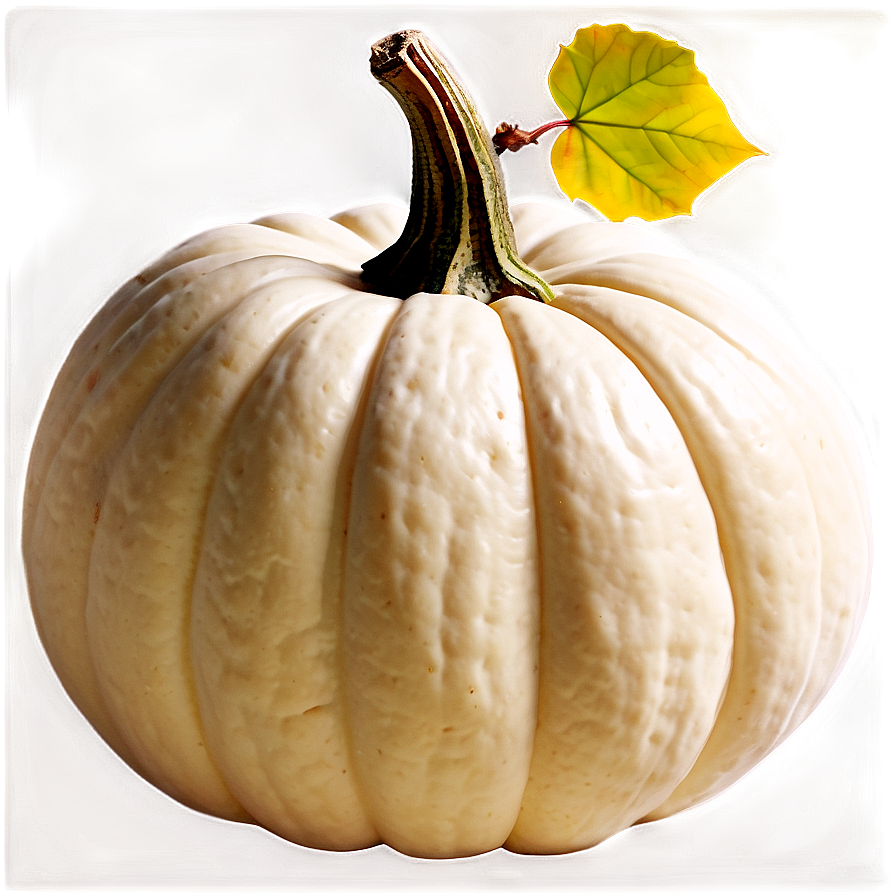 White Pumpkin With Leaves Png 06212024