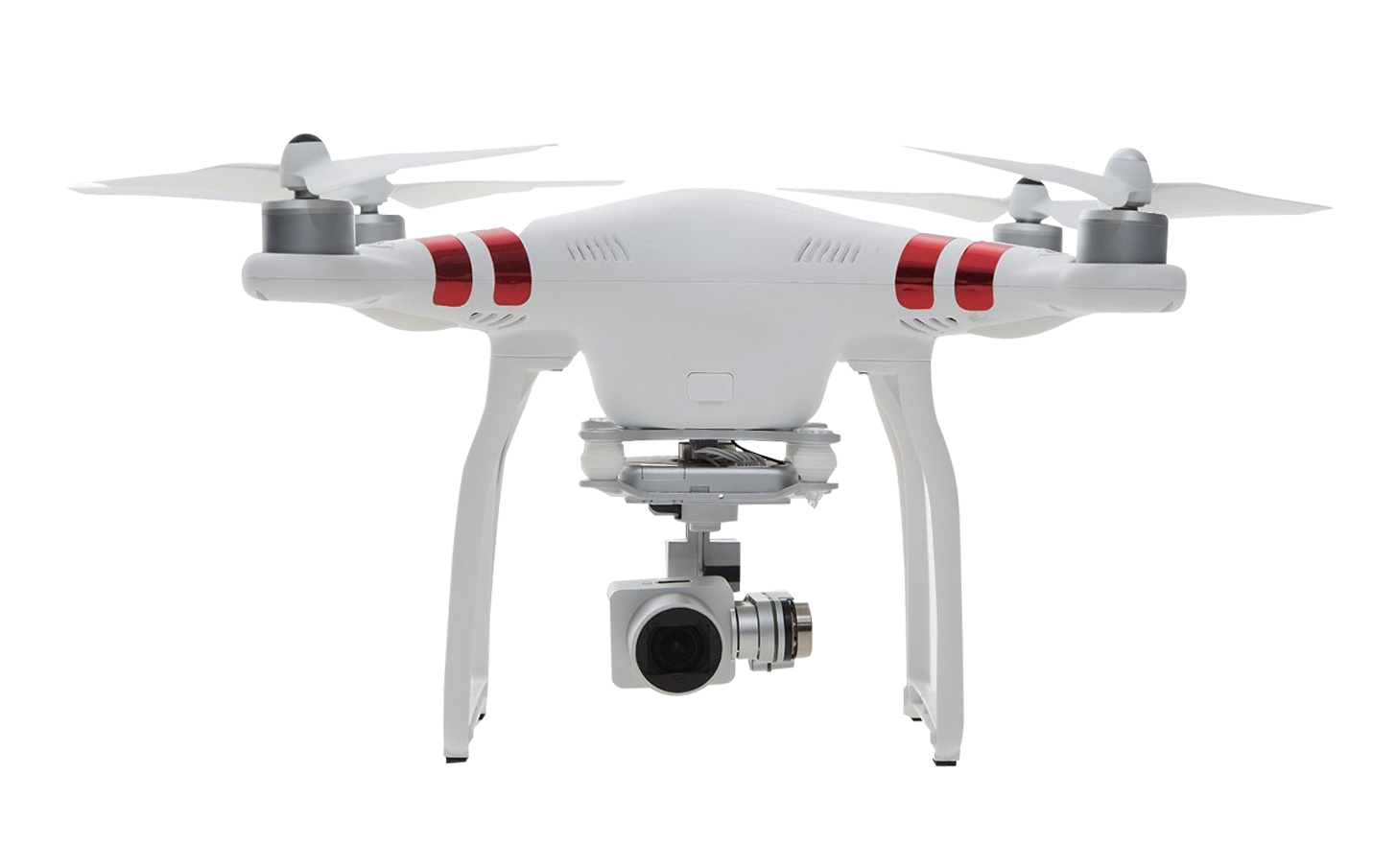 White Quadcopter Dronewith Camera PNG with transparent background