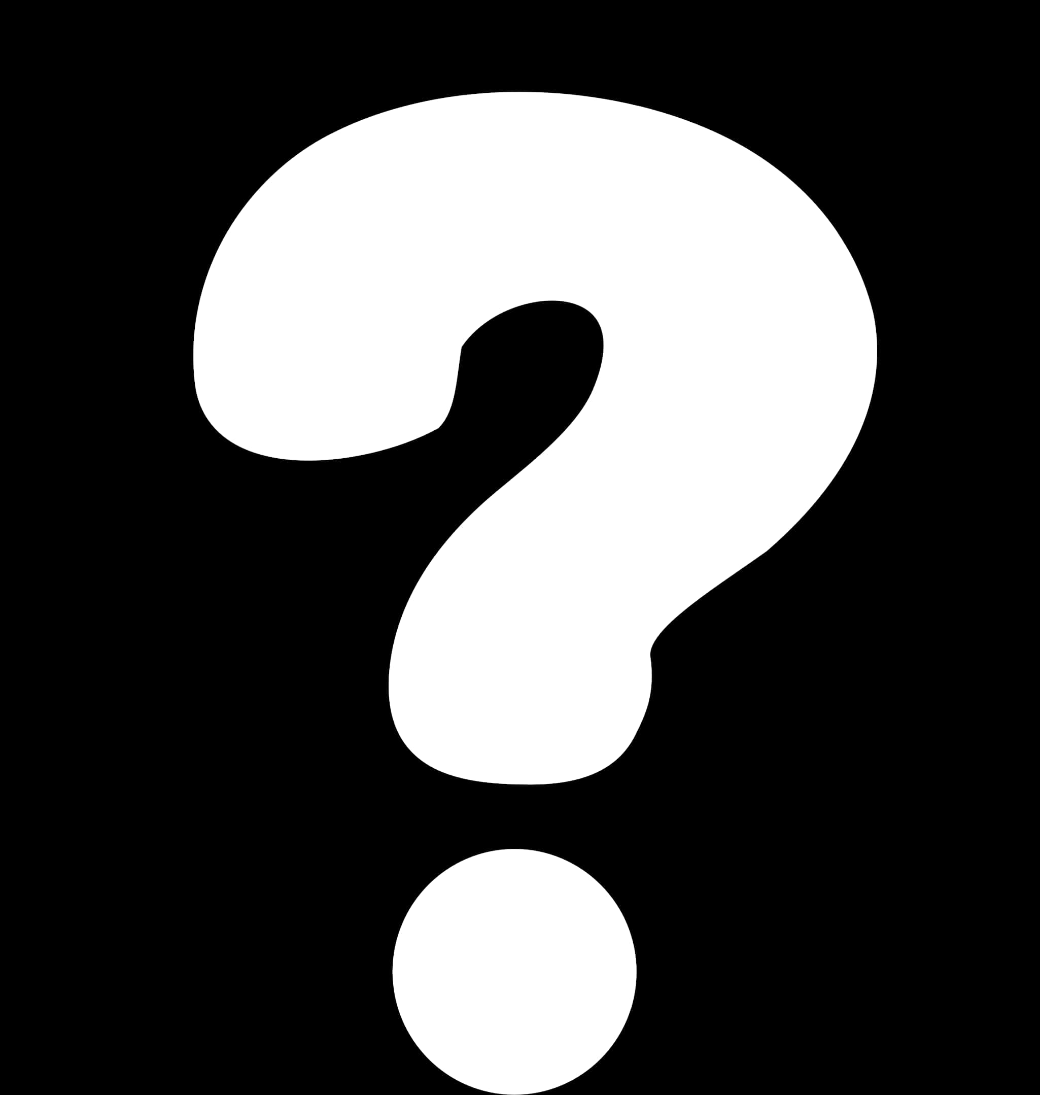 White Question Mark Black Background