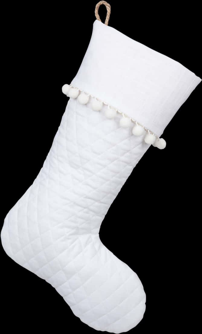 White Quilted Christmas Stocking