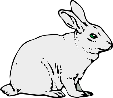White Rabbit Silhouette Graphic PNG with transparent background