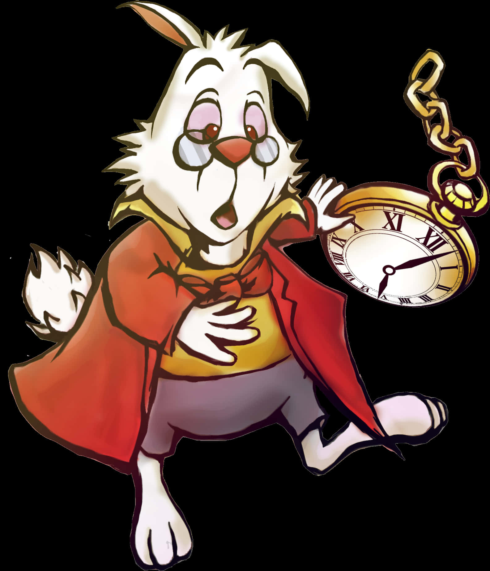 White Rabbit With Pocket Watch Alice In Wonderland