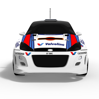 White Racing Car Valvoline Livery Front View