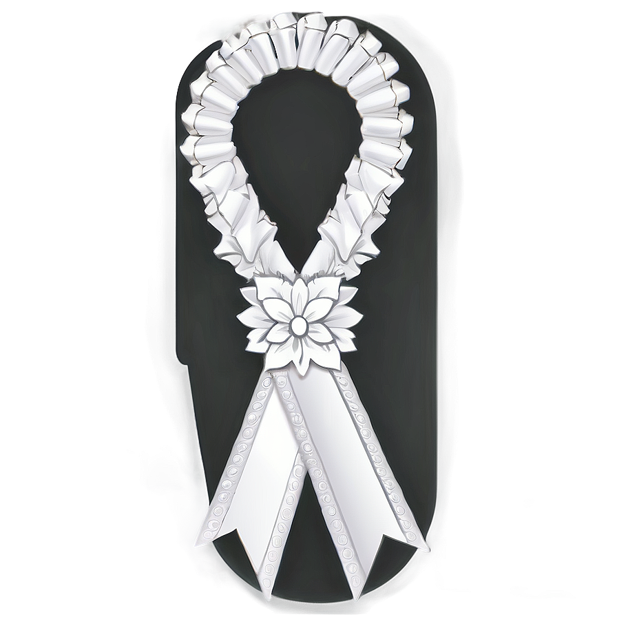 White Ribbon Rosette Award Png 9