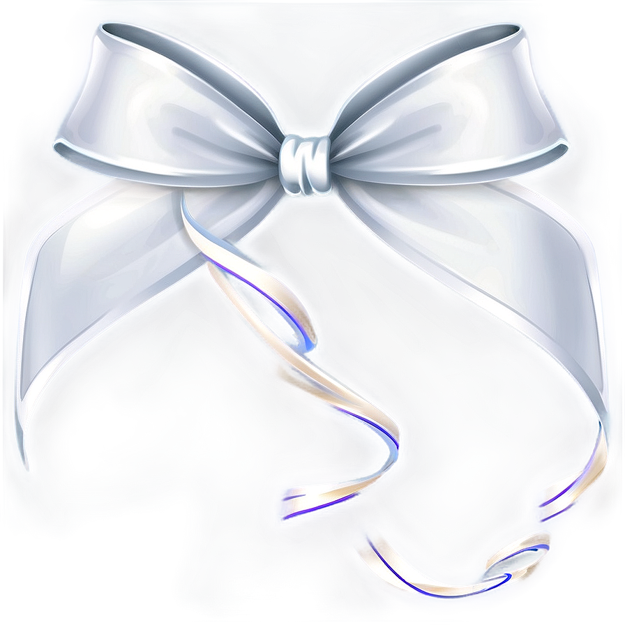 White Ribbon Swirl Decoration Png 5