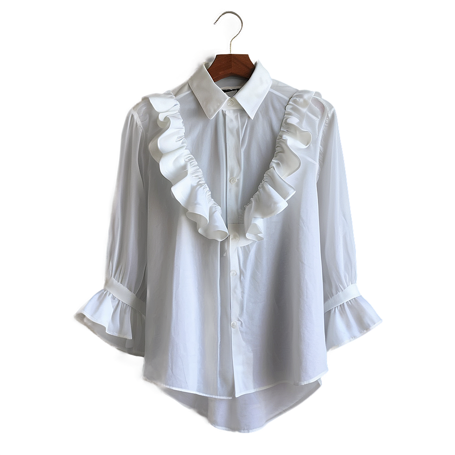 White Ruffle Shirt Png Dow