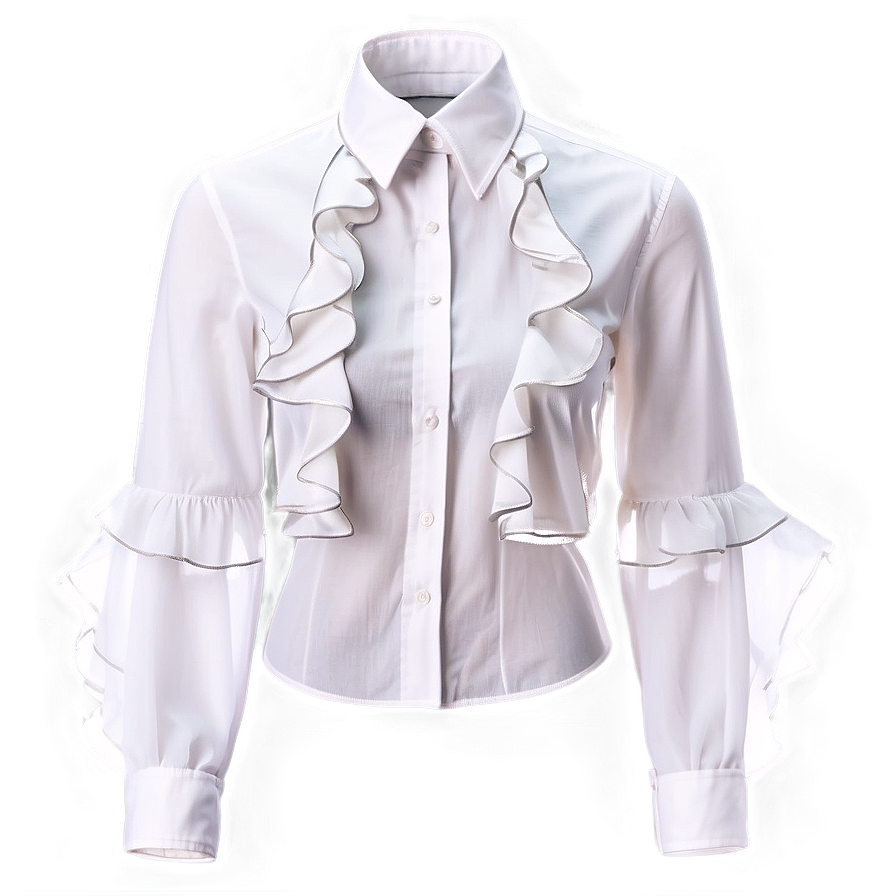 White Ruffle Shirt Png Tws97