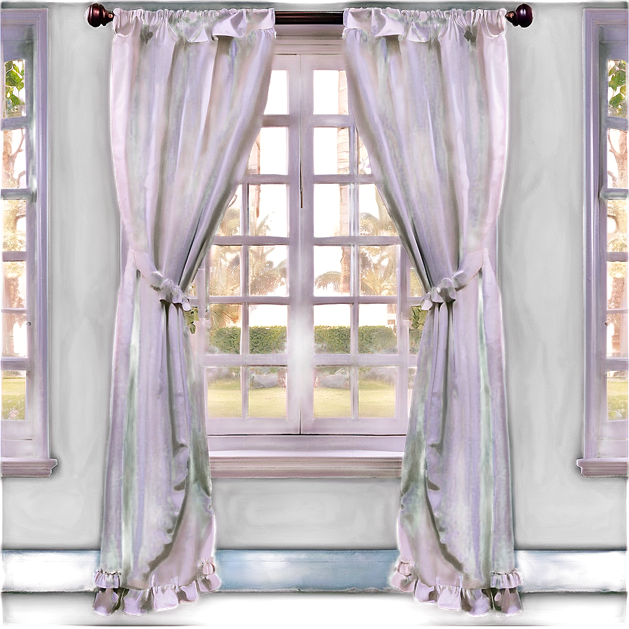 White Ruffled Curtains Png Vcs