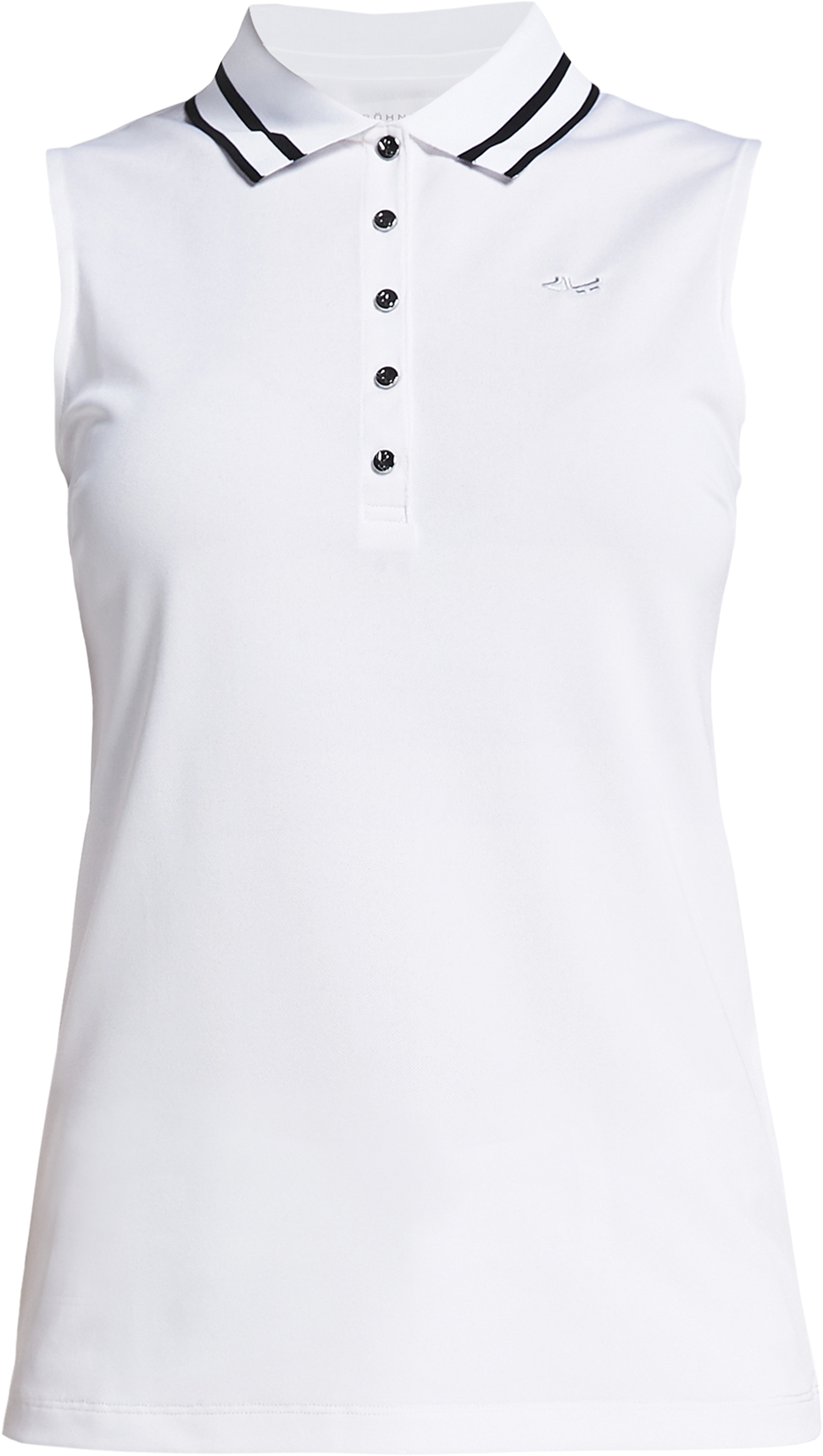 White Sleeveless Polo Shirtwith Black Trim