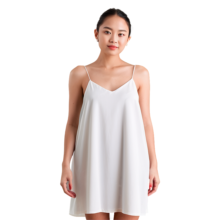 White Slip Dress Simplicity Png Upi71