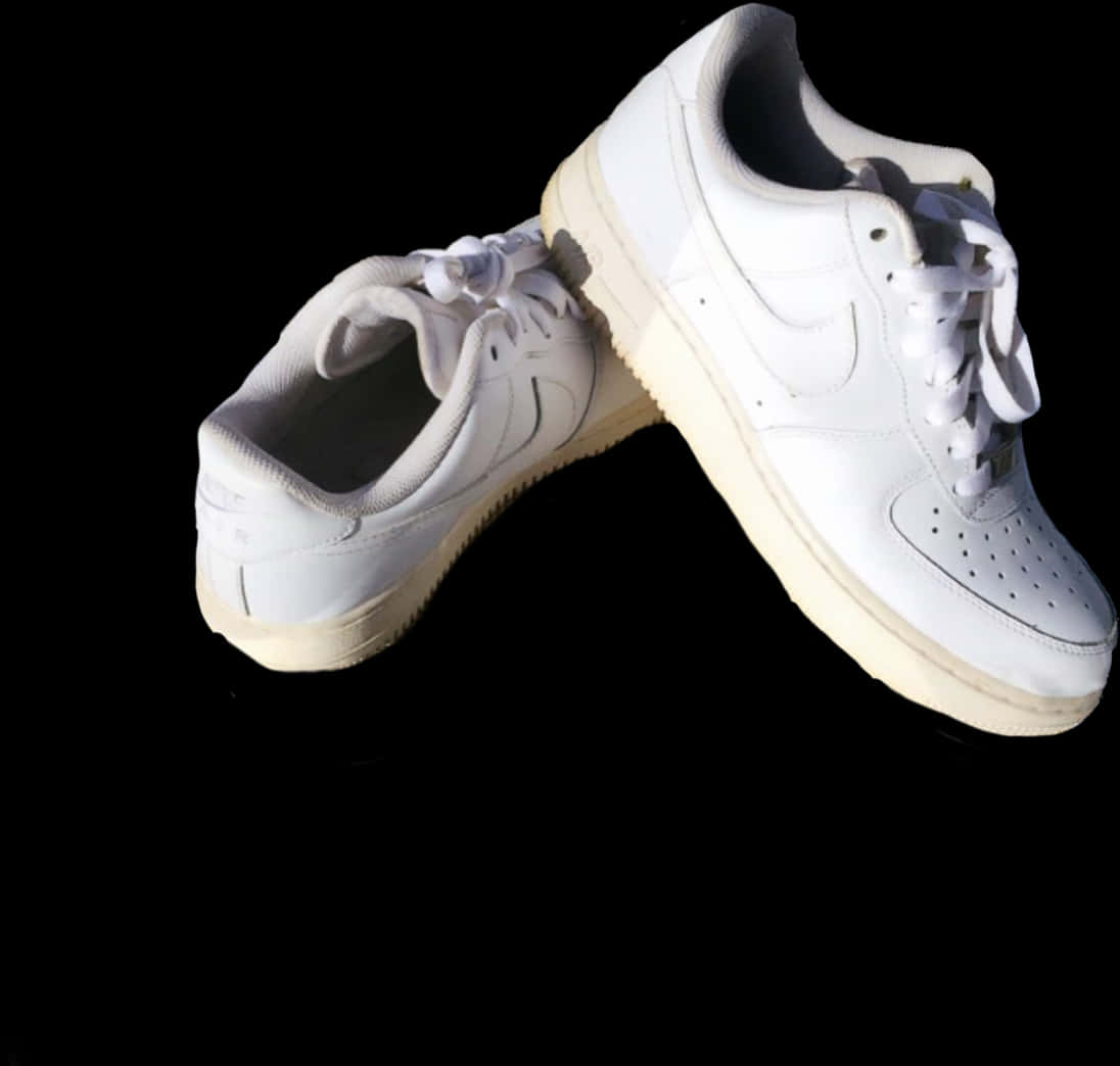 White Sneakers Black Background