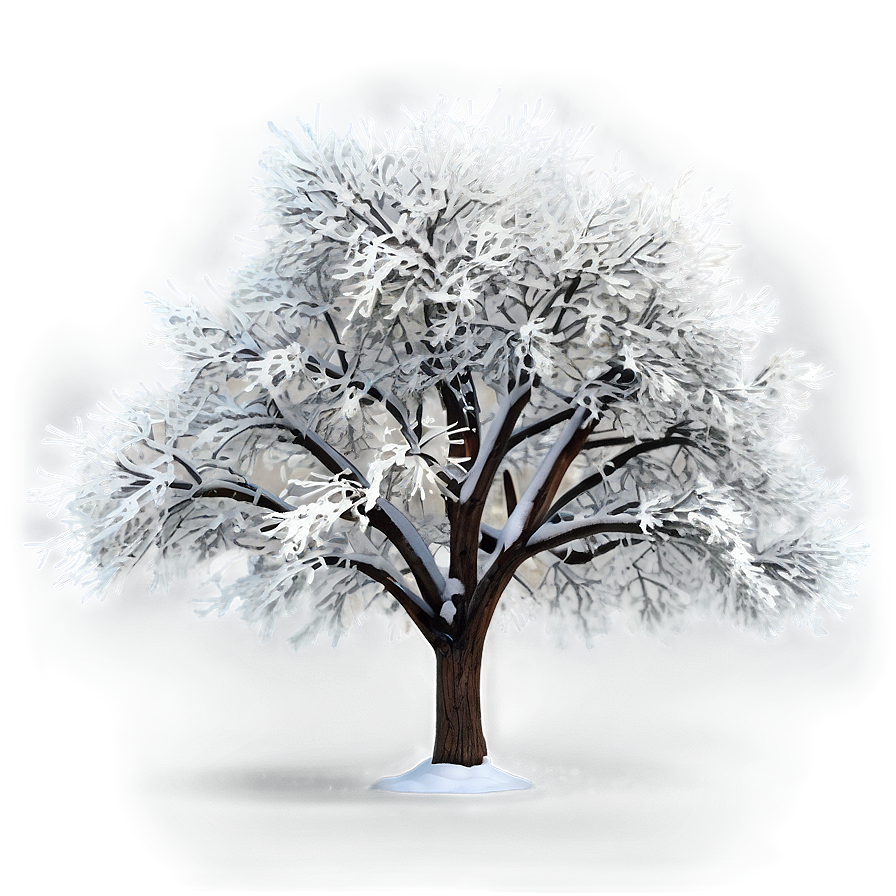 White Snowy Tree Landscape Png Hps22