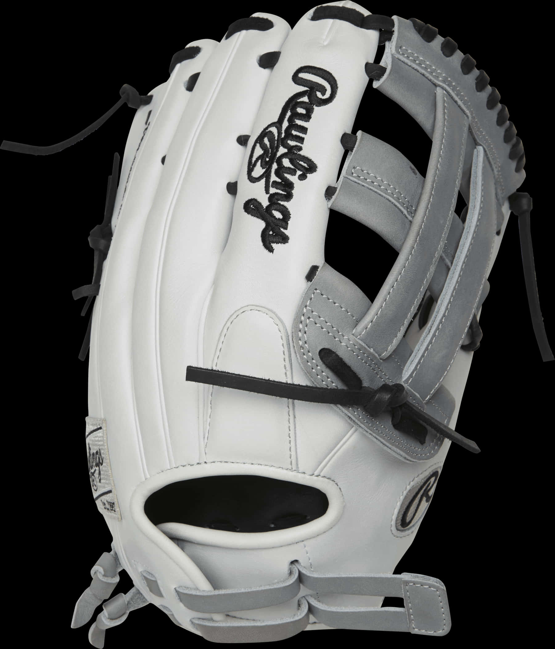 White Softball Glove Rawlings PNG with transparent background