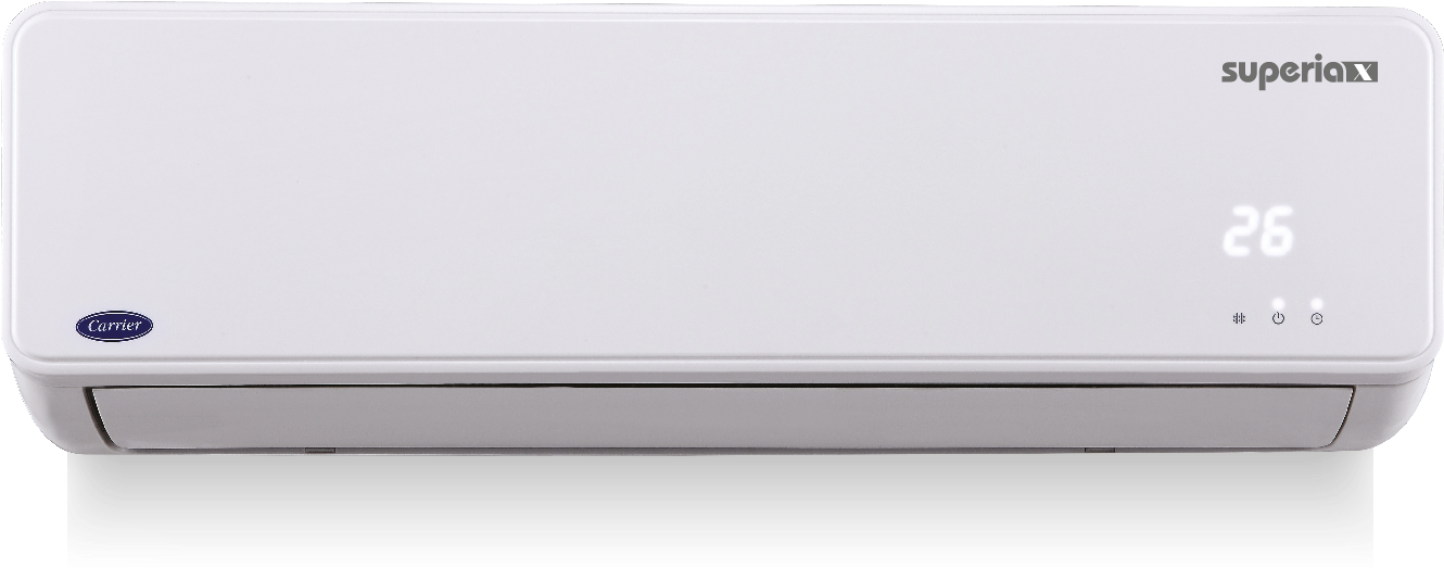 White Split A C Unit Displaying Temperature