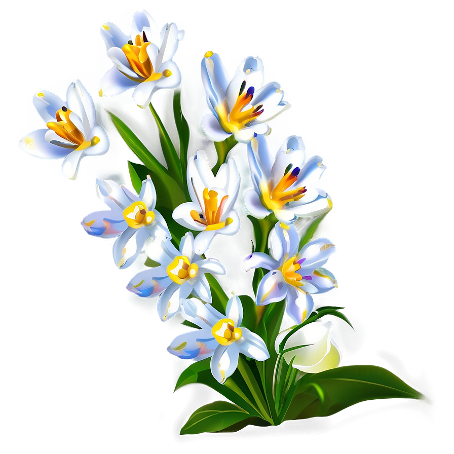 White Spring Flowers Png Ehb