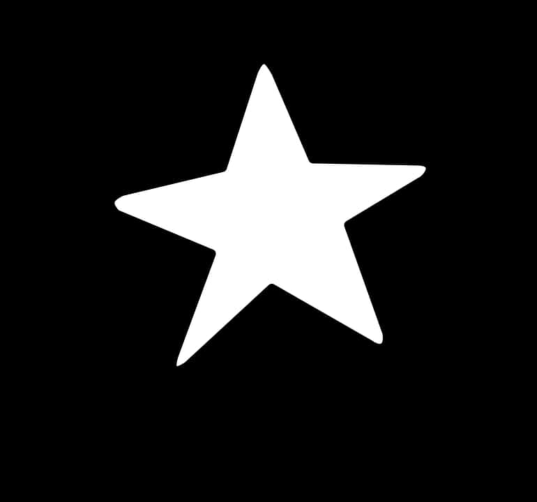 White Star Icon Black Background PNG image with a transparent background, free high-resolution download