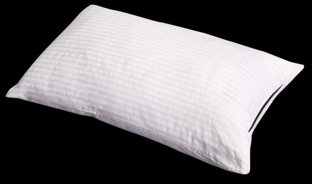 White Striped Pillowon Black Background