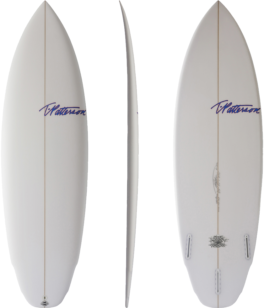 White Surfboard Three Views