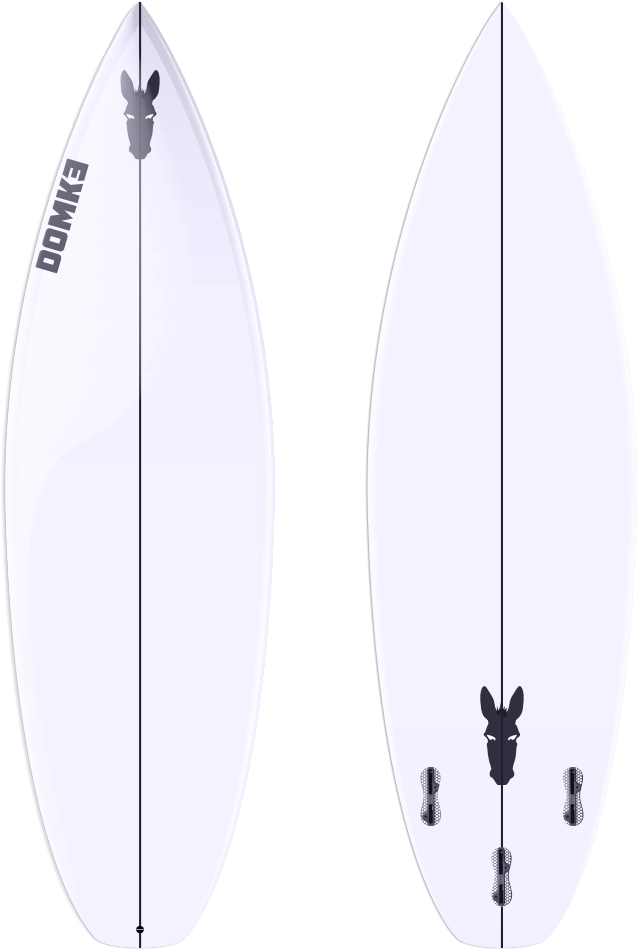 White Surfboard Topand Bottom View