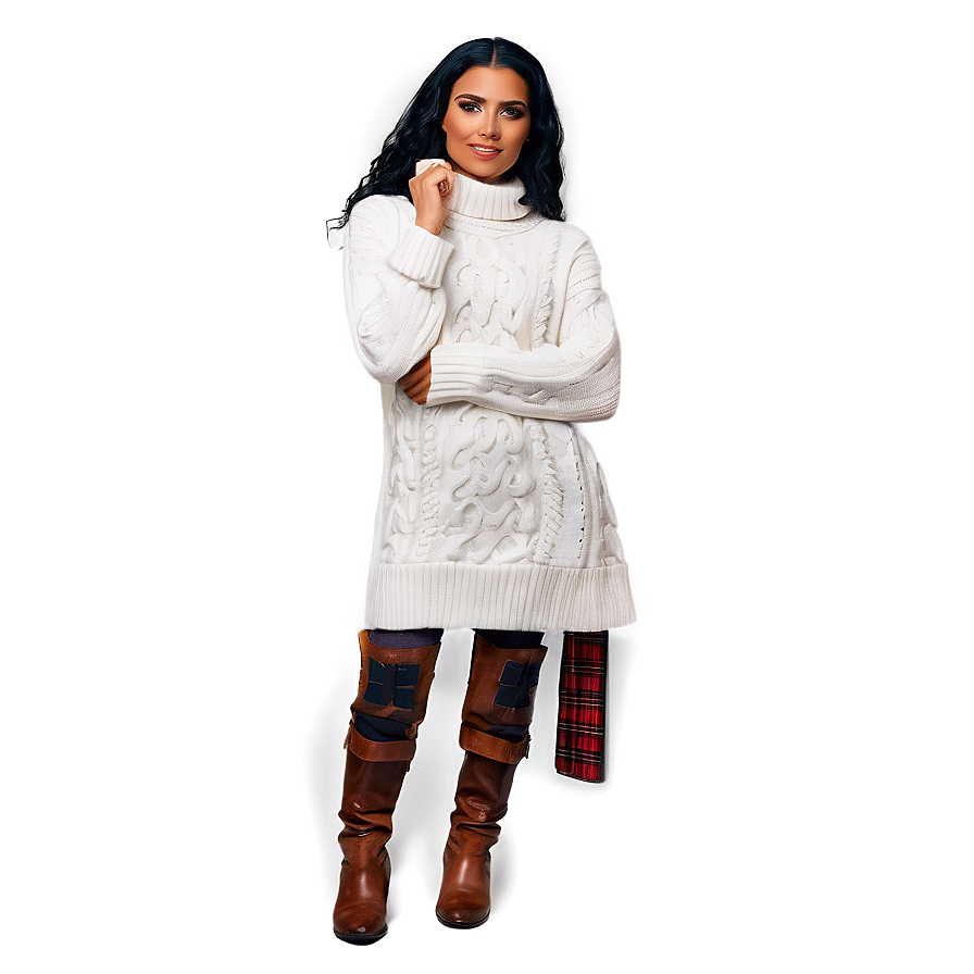 White Sweater Dress Coziness Png 92