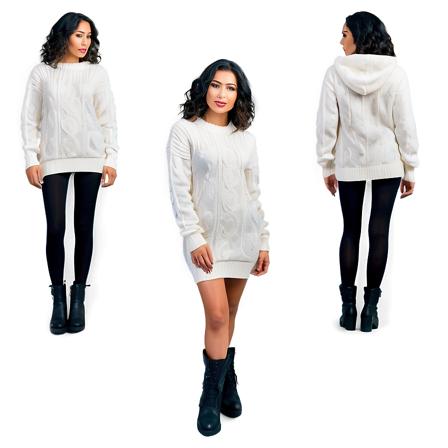 White Sweater Dress Coziness Png 98